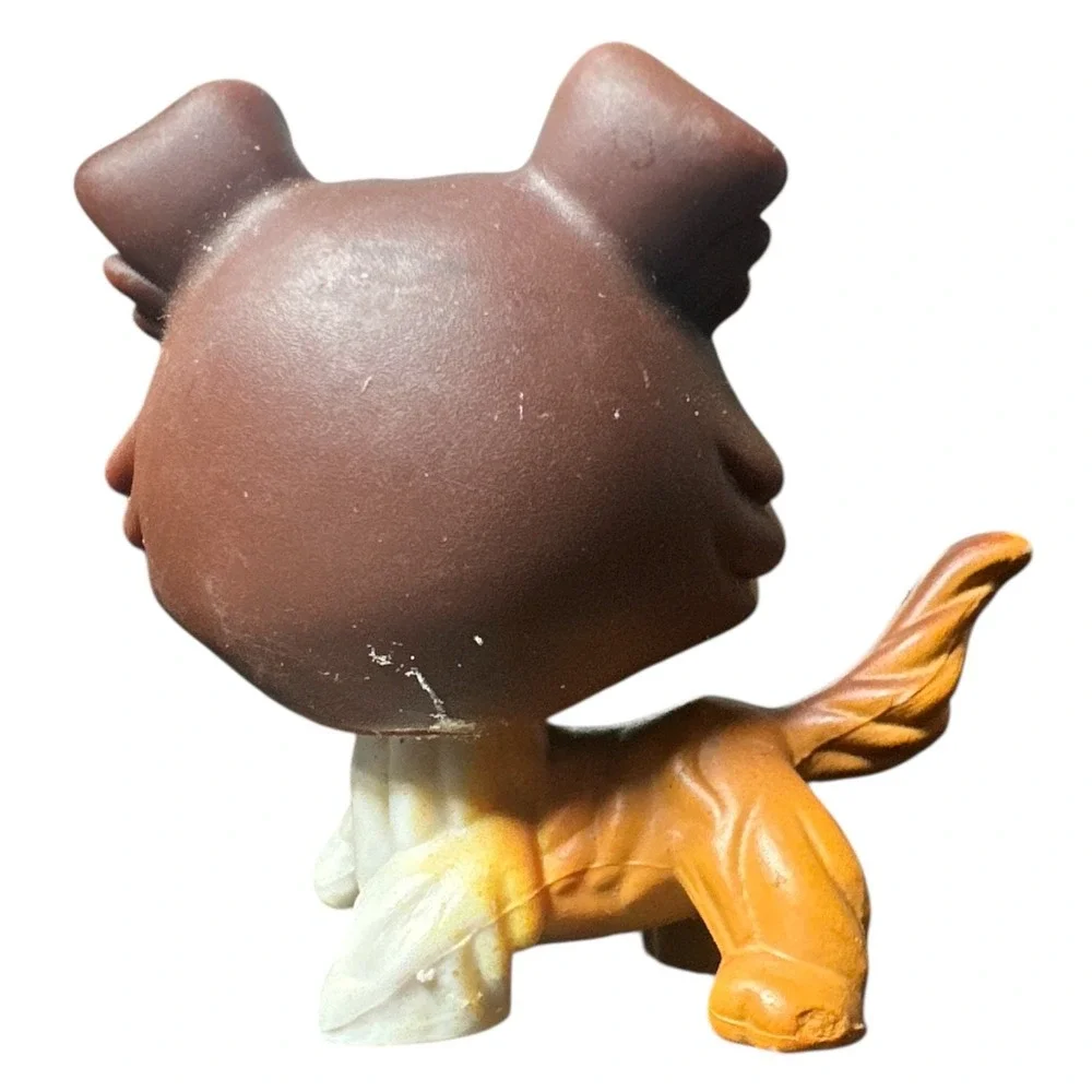 LPS Hasbro #237 Brown/White Border Collie Dog Open-Mouth Blue Eyes 2007 G1‎ Rare